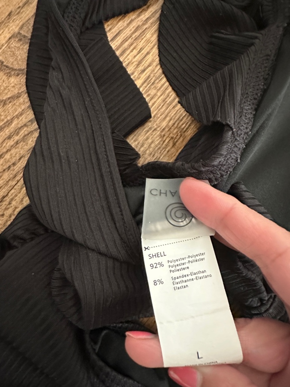 Charmo Ruffle Ribbed Maternity Swimsuit One Piece. Size L - Picture 12 of 13
